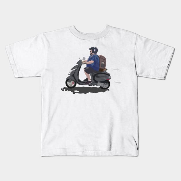 Big Ed - Scooter Kids T-Shirt by Ofthemoral